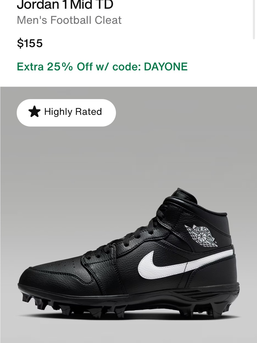 Jordan Men's Football Cleat - Black